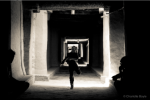 One of my favourite images. A boy dancing in the tunnels of El Khorbat